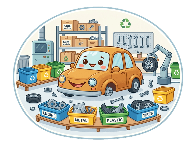 Illustration of salvage & dismantling service by Scrap Car Streatham